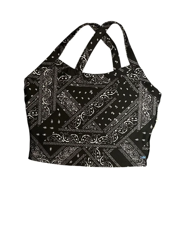 Athletic Tank Top By Marika In Black & White, Size: M Streetwear Style