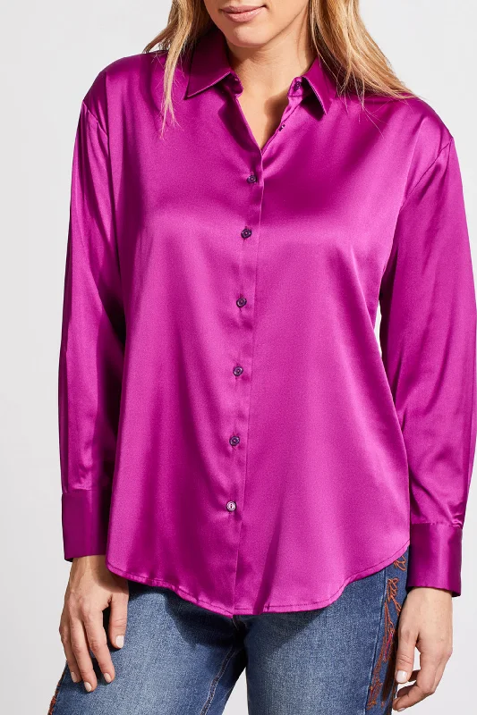Tribal Flowy Satin Button Front Shirt Refined Men's Classic 