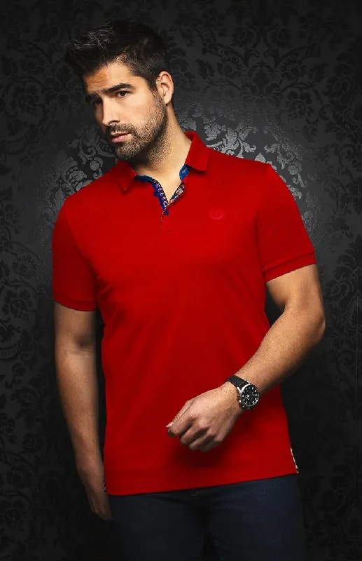 AU NOIR | Polo | Eagle Red Modern Men's Geometric