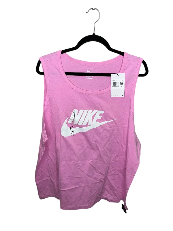 Athletic Tank Top By Nike Apparel In Pink, Size: 1x Laid