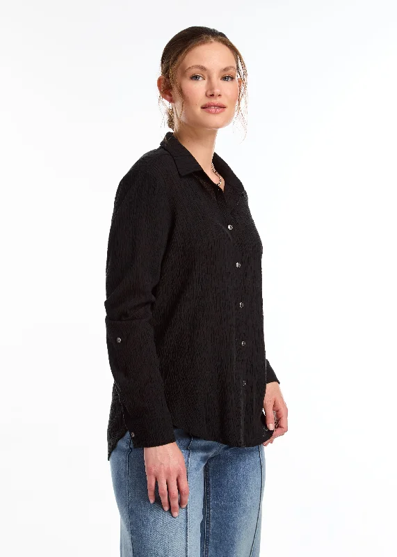 FDJ Long Sleeve Roll Up Crinkle Shirt Luxurious Men's High