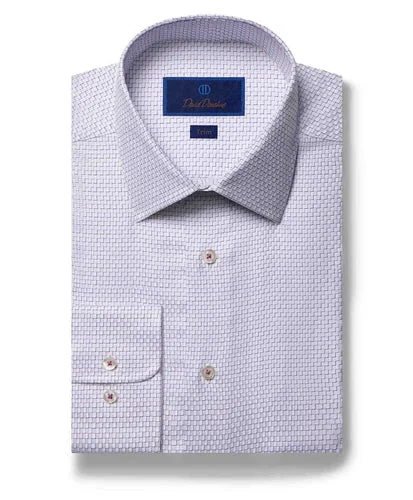 TRIM FIT PATTERN - 4/5 - W/BERRY Elegant Men's Cashmere