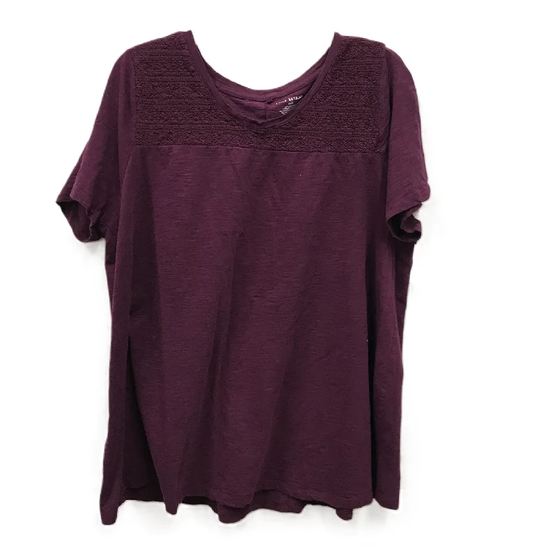 Purple Top Short Sleeve By Lane Bryant, Size: 2x Artistic Men's Hand