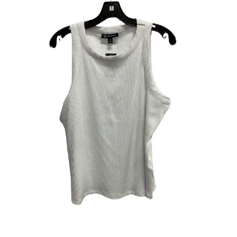 Tank Top By International Concepts In White, Size: 1x Relaxed Men's Beach