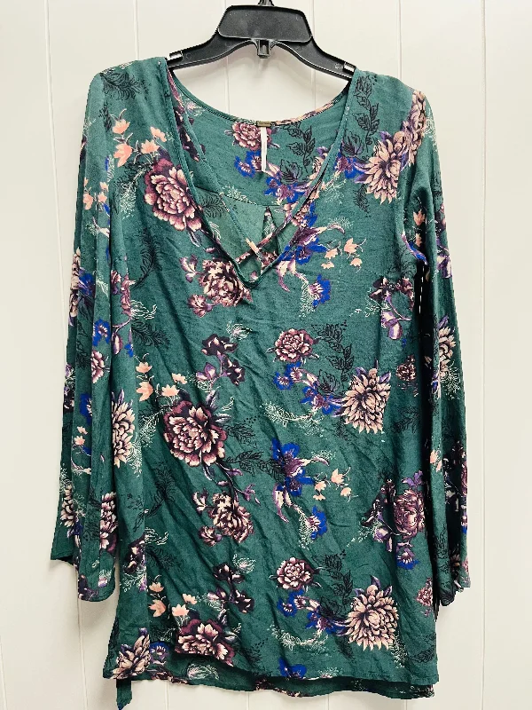 Top Long Sleeve By Free People In Green, Size: S Hip Men's Retro
